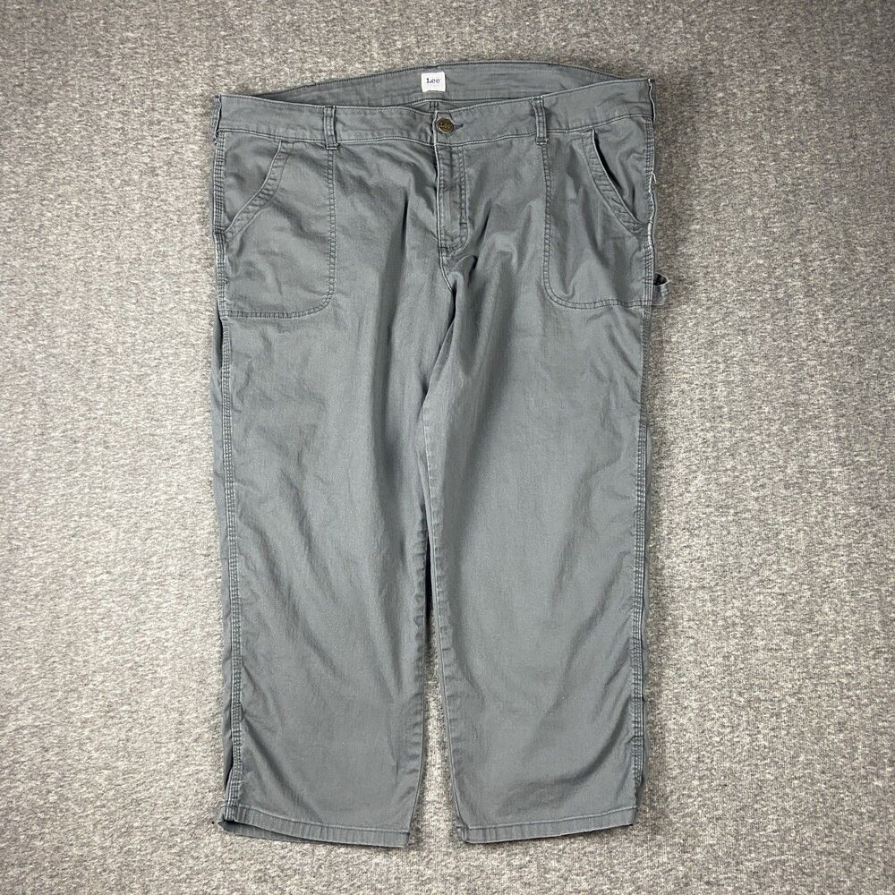 Lee Work Wear Pants Womens Plus 24W M HD Lee Gray Utlity Relaxed